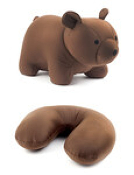 Zip And Flip Bear Head Rest Brown