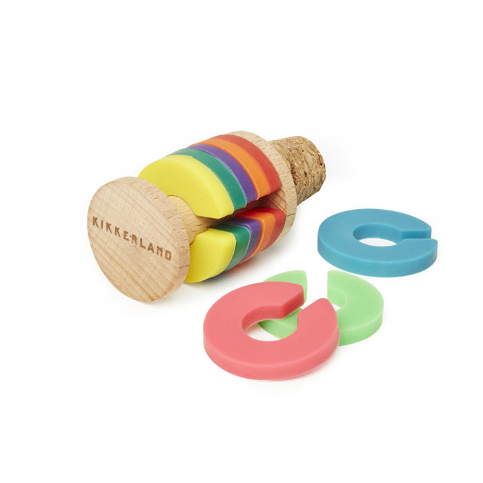 Rainbow Wine Rings + Stopper