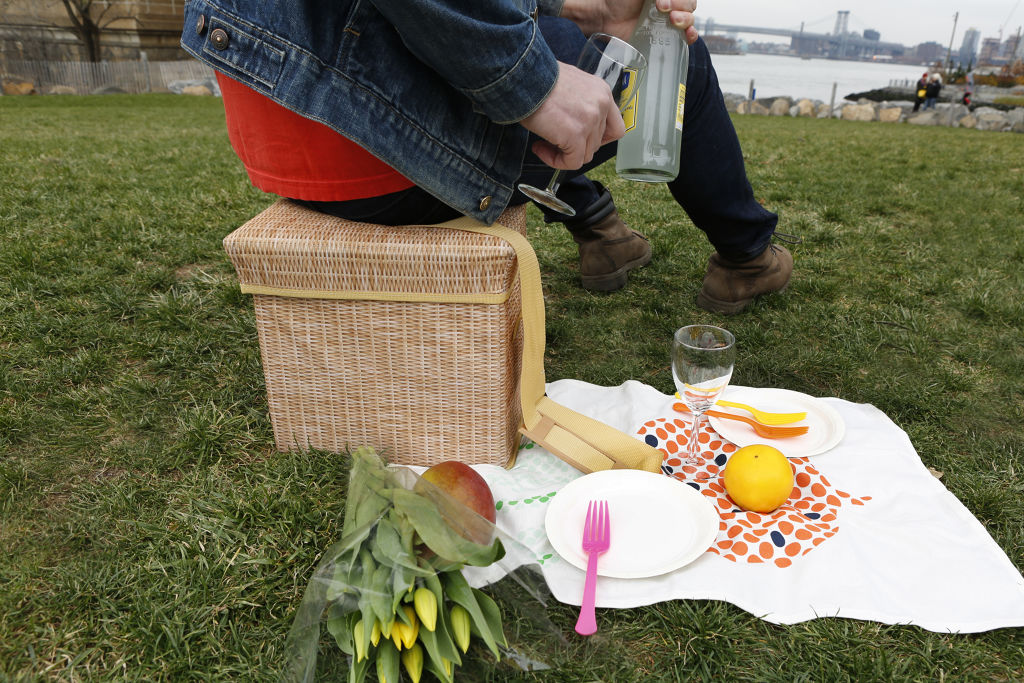 Wicker Picnic Cooler Seat