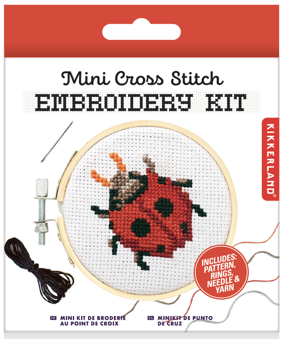 Mini Cross Stitch Embroidery Kit - Ladybug