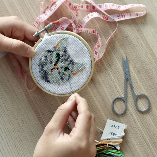 Mini CrossStitch Embroidery Kit Cat