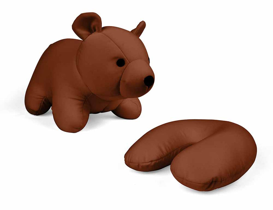 Zip And Flip Bear Head Rest Brown