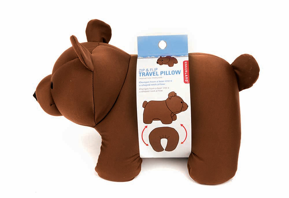 Zip And Flip Bear Head Rest Brown